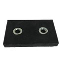 Custom Rwber POT Gorchuddio Neodymium Magnetau Hirsgwar Gyda Dau Dwll
